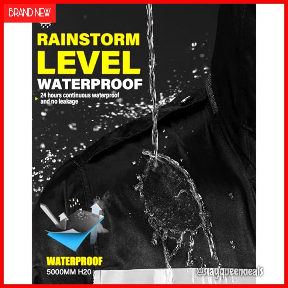 Waterproof Long Rain Jacket Lightweight Packable … - image 2